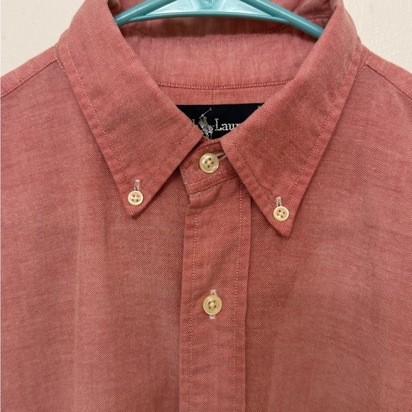 Vintage Ralph Lauren The Big Oxford Shirt 90s Red L - Picture 3 of 10